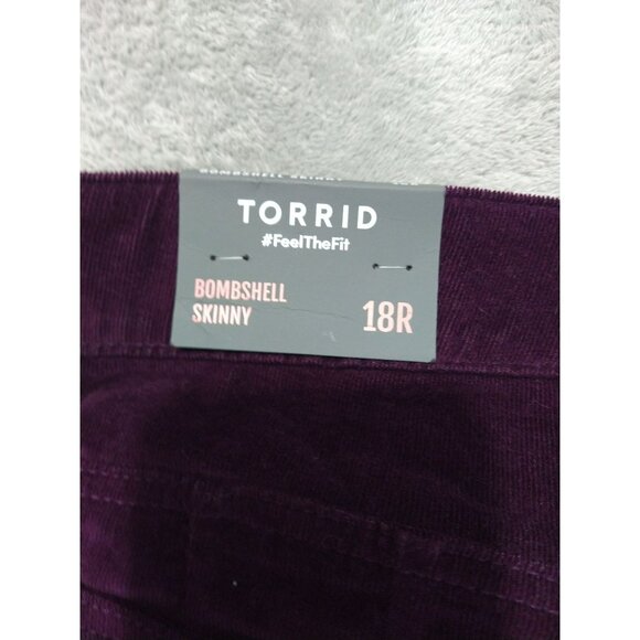 Torrid Pants Womens 18R Red Corduroy Bombshell Skinny Stretch High Rise Cotton - Picture 7 of 11